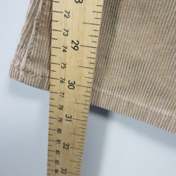 American Eagle Corduroy Super Hi-Rise Flare Women 12 Beige Cotton Button Fly 572 - Picture 13 of 14